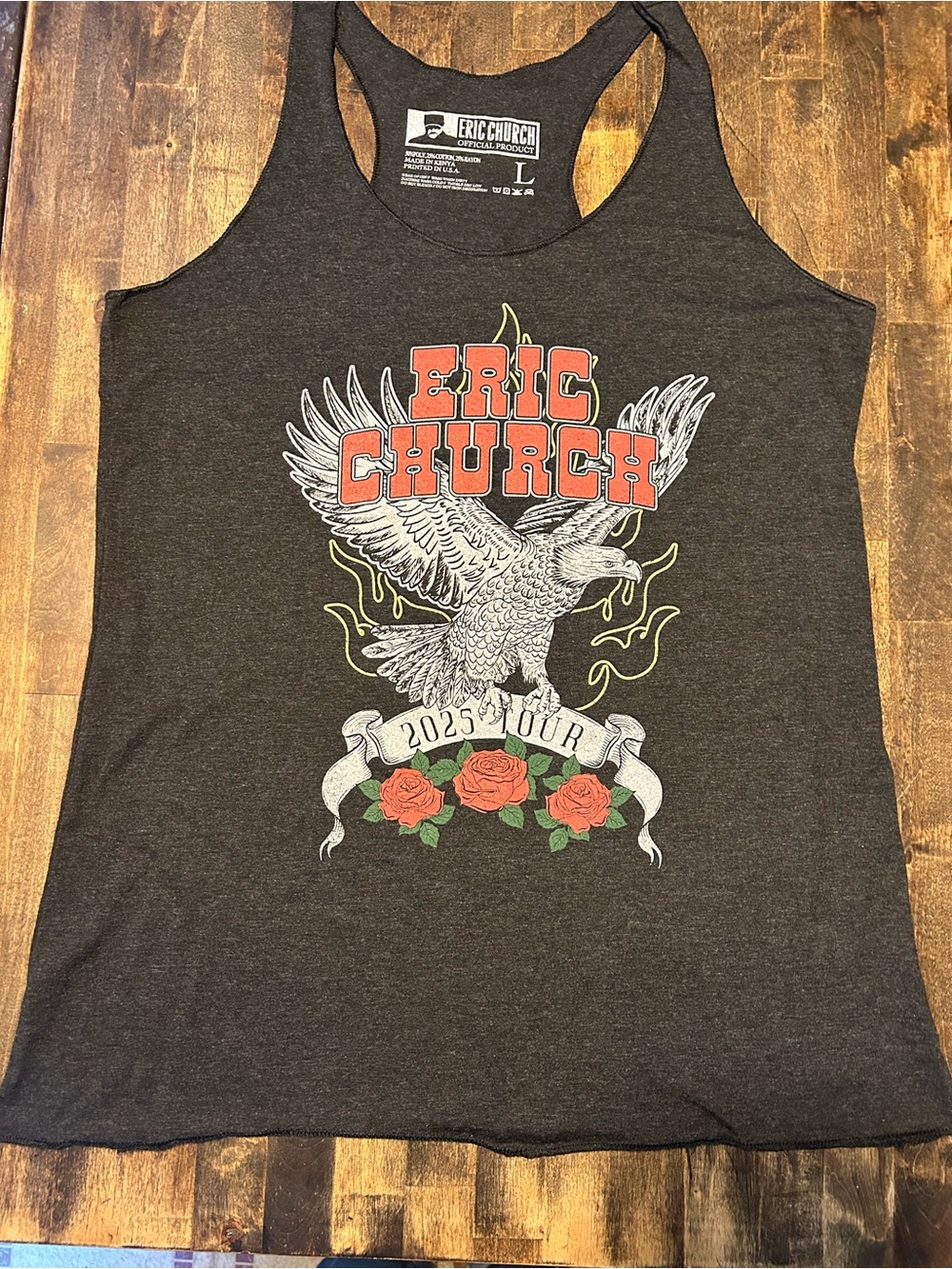 Eric Church Official 2025 Tour Racerback Tank size L